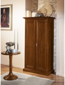 MOBILI 2G - Armadietto Dispensa 2 porte 3 ripiani in legno arte povera tinta noce L.86 x P.45 H.161 (712) vista frontale