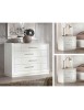 Comodino 2 cassetti shabby legno frassino bianco 55x37x53