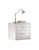 Comodino 2 cassetti shabby legno frassino bianco 55x37x53