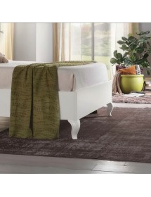 Letto matrimoniale shabby bianco testata ecopelle 170x226x126