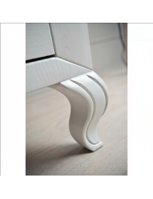 Cassettiera 4 cassetti legno frassino bianco decori intagliati 125x56x108