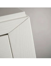 Cassettiera 4 cassetti legno frassino bianco decori intagliati 125x56x108