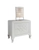 Cassettiera 4 cassetti legno frassino bianco decori intagliati 125x56x108