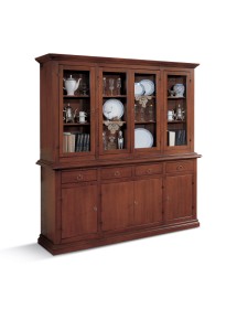 Cristalliera 4 porte arte povera legno noce vari colori 204X47X218