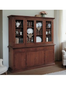 Cristalliera 4 porte arte povera legno noce vari colori 204X47X218