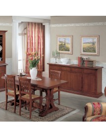 Credenza 4 porte arte povera legno noce vari colori 204X47X97