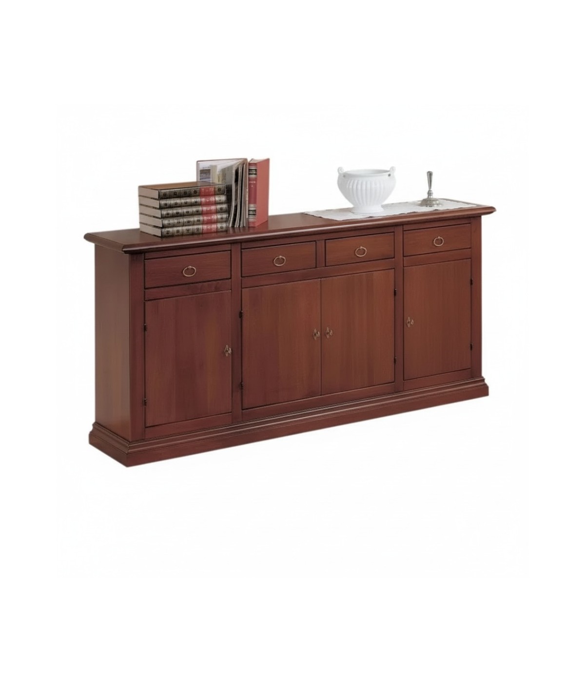 Credenza 4 porte arte povera legno noce vari colori 204X47X97