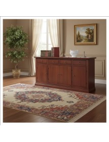 Credenza 4 porte arte povera legno noce vari colori 204X47X97