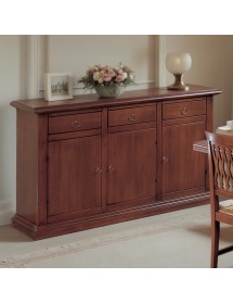 Credenza 3 porte arte povera legno noce vari colori 162X47X97