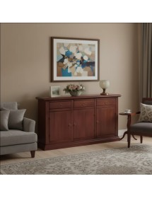 Credenza 3 porte arte povera legno noce vari colori 162X47X97