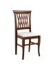 Sedia legno classica noce imbottita stoffa ecru 44x46x96