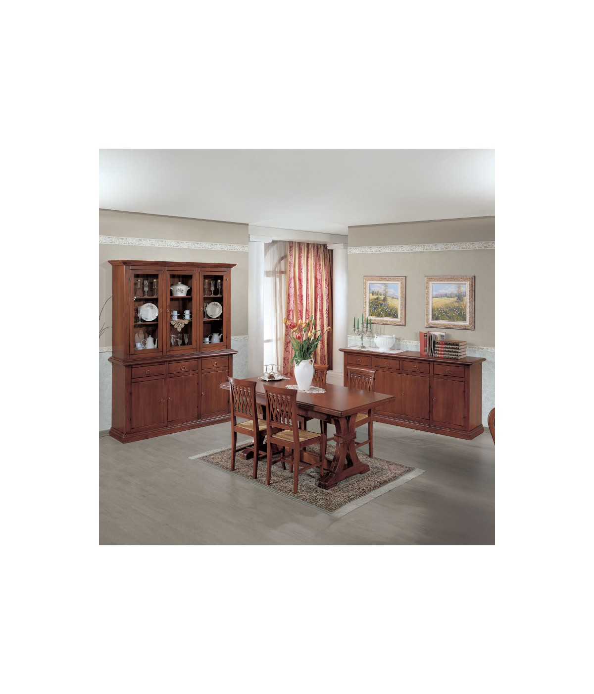 Soggiorno completo arte povera legno noce bassano