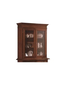 Alzata cristalliera 2 ante legno tinta noce 103x42x119