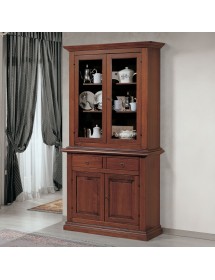 Cristalliera 2 porte arte povera legno noce vari colori 109X47X218