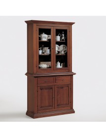 Cristalliera 2 porte arte povera legno noce vari colori 109X47X218