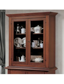 Cristalliera 2 porte arte povera legno noce vari colori 109X47X218