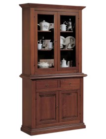 Cristalliera 2 porte arte povera legno noce vari colori 109X47X218