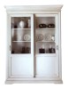 MOBILI 2G - VETRINA CLASSICA IN LEGNO 2 PORTE SCORREVOLI L.165 P.50 H.215