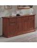 Credenza 4 porte arte povera bugnata legno noce vari colori 204X47X97