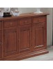 Credenza 4 porte arte povera bugnata legno noce vari colori 204X47X97