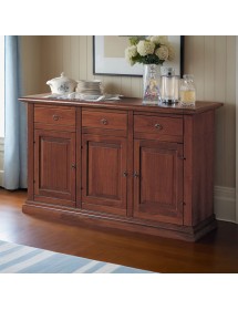 Credenza 3 porte arte povera bugnata legno noce vari colori 162X47X97