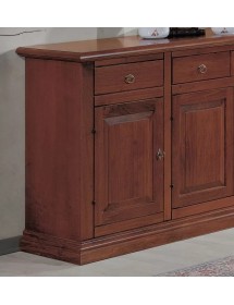 Credenza 2 porte arte povera bugnata legno noce vari colori 109X47X97