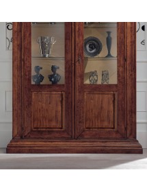 Vetrina classica 2 porte legno noce bassano 154X50X214