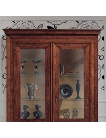 Vetrina classica 2 porte legno noce bassano 154X50X214