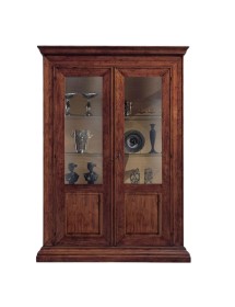 Vetrina classica 2 porte legno noce bassano 154X50X214