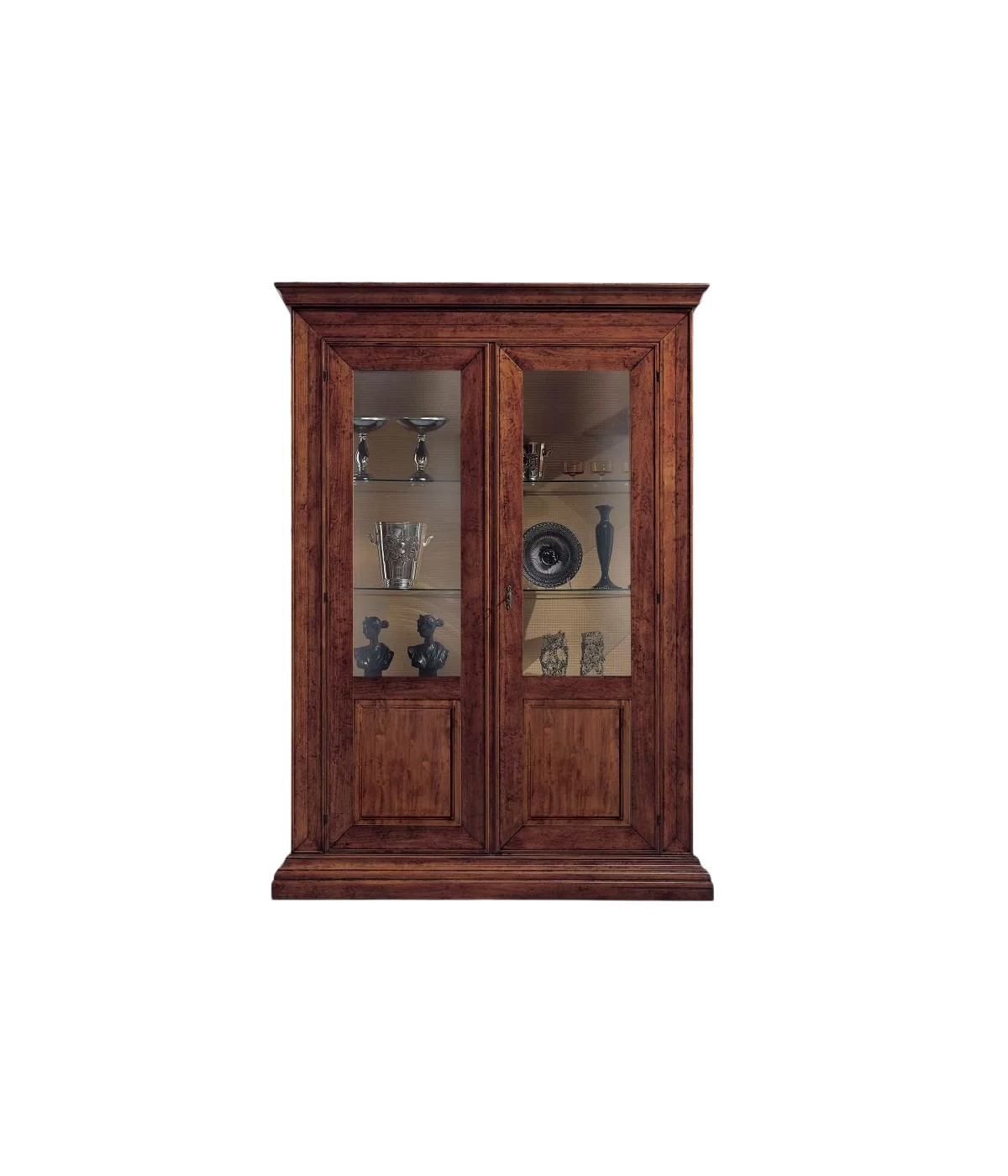 Vetrina classica 2 porte legno noce bassano 154X50X214