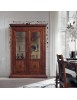Vetrina classica 2 porte legno intagliato noce bassano 154X50X214