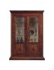 Vetrina classica 2 porte legno intagliato noce bassano 154X50X214