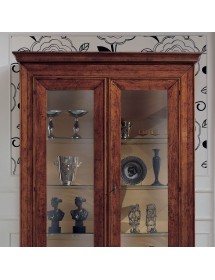 Vetrina classica 2 porte legno noce bassano 154X50X214