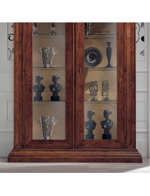 Vetrina classica 2 porte legno noce bassano 154X50X214