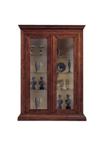 Vetrina classica 2 porte legno noce bassano 154X50X214