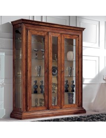 Vetrina classica 2 porte legno noce bassano 184X50X214