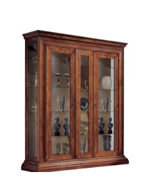 Vetrina classica 2 porte legno noce bassano 184X50X214