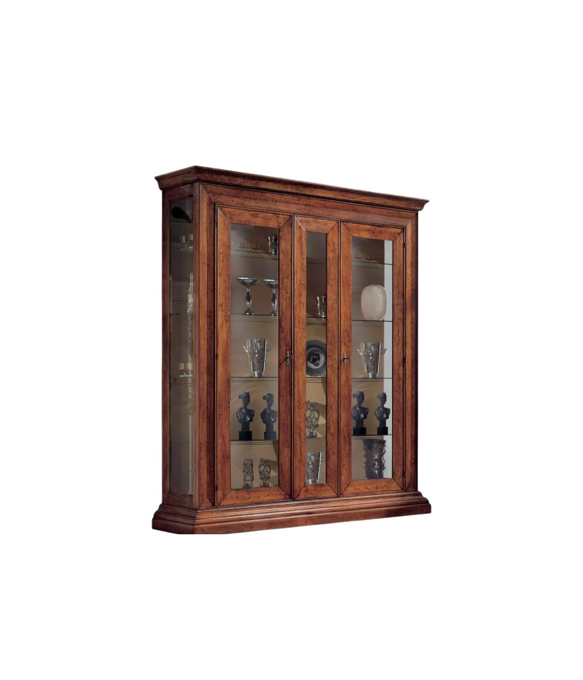 Vetrina classica 2 porte legno noce bassano 184X50X214
