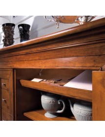 Credenza 2 porte 4 cassetti arte povera intaglio legno vari colori 225X58X118