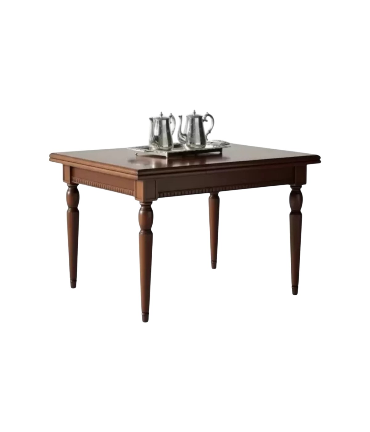 Tavolo allungabile quadrato classico tornito vari colori 110X110x80