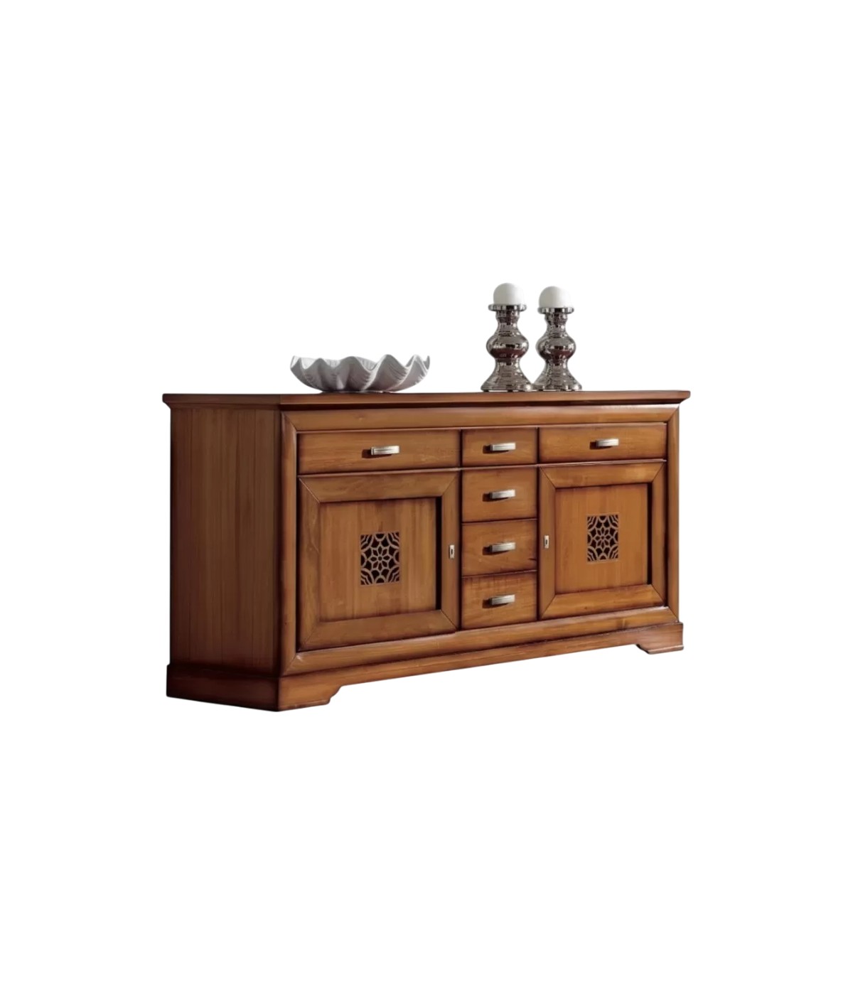 Credenza 2 porte 6 cassetti classica traforata legno vari colori 195X58X101