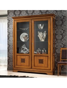 Vetrina 2 porte classica traforata legno vari colori 158X50X218