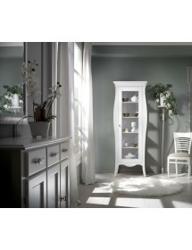 Vetrina sagomata 1 porta legno bianco 71x48x204 (3095)