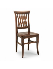 Sedia legno classica noce traforata seduta legno vari colori 44x46x96
