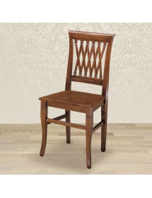 Sedia legno classica noce traforata seduta legno vari colori 44x46x96