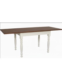 Tavolo Allungabile Legno Bianco anticato noce gamba tornita 100x70 120x80 140x80 160x85