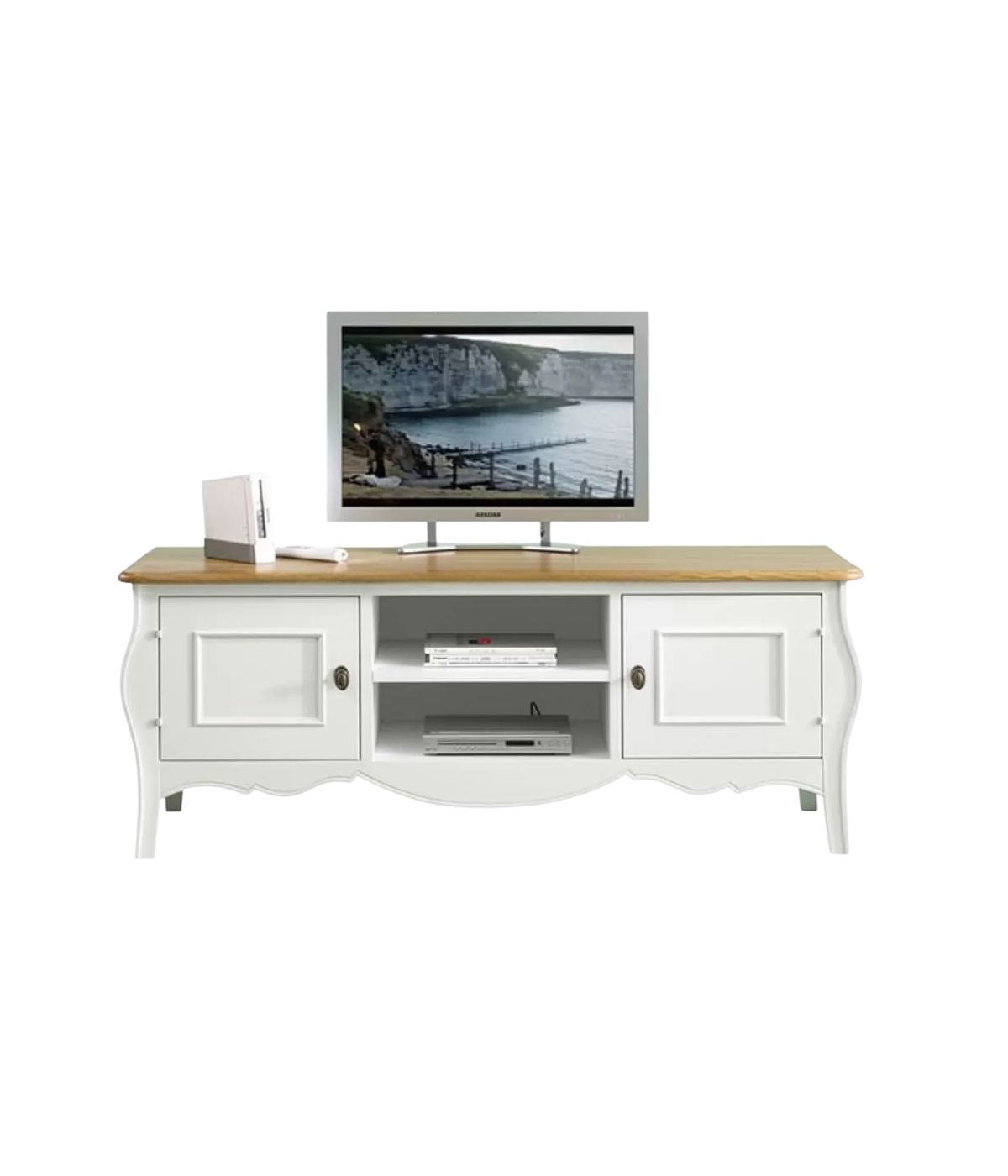 PORTA TV IN LEGNO SHABBY CHIC BICOLORE L.160 P.50 H.61 (3084)