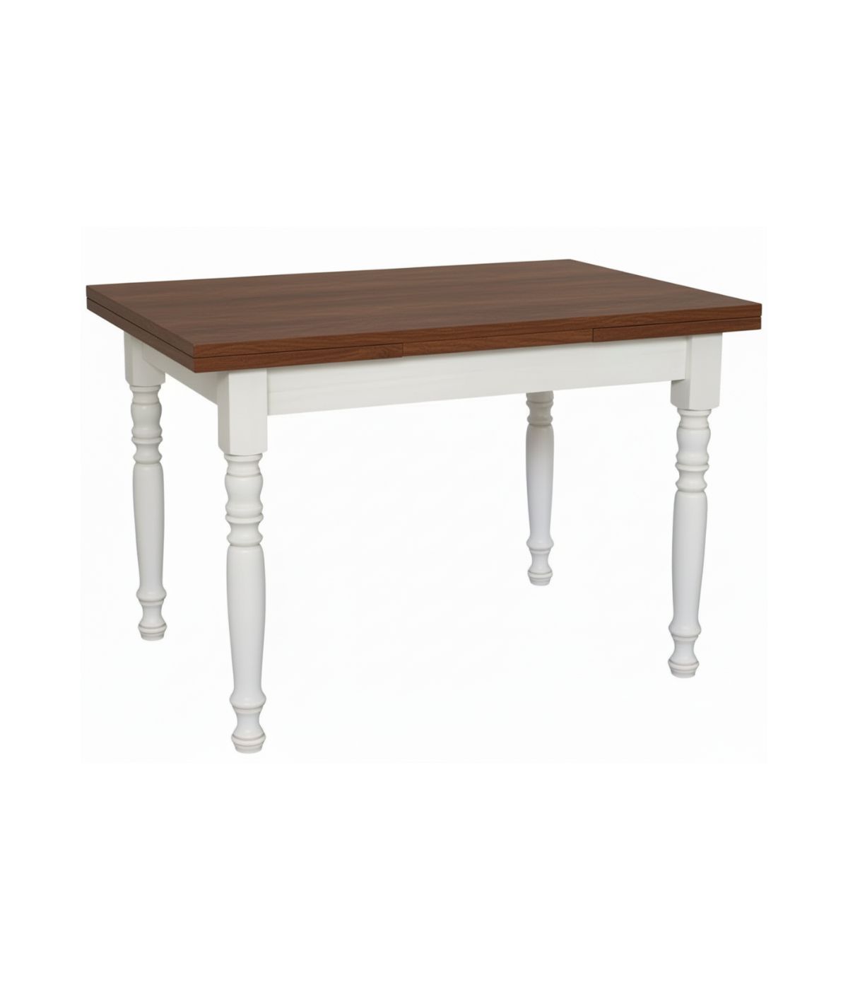 Tavolo Allungabile Legno Bianco anticato noce gamba tornita 100x70 120x80 140x80 160x85