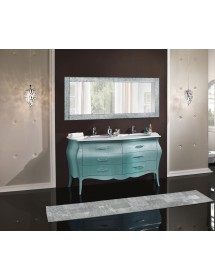 MOBILI 2G - MOBILE BAGNO CON DOPPIO LAVABO - VERDE MADREPERLATO 162X58X83 vista frontale