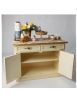 MOBILI 2G - Credenza 2 Ante legno shabby avorio anticato decorato filo oro 105X42X85 VISTA FRONTALE